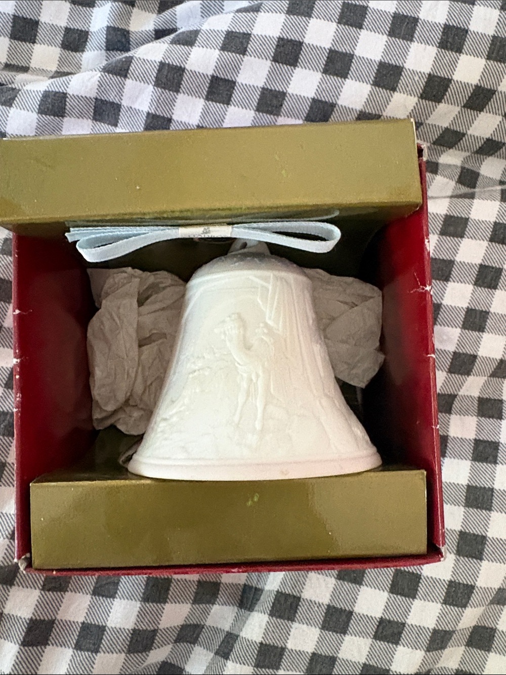Lladro White Porcelain Holiday Bell